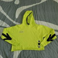 Felpa verde fluo Disclaimer XS