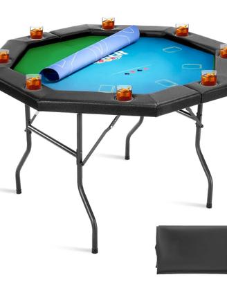 Tavolo da Poker Pieghevole 8 Giocatori 1220 mm
