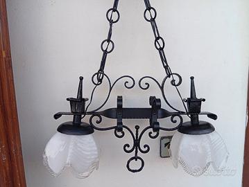 lampadario in ferro battuto 