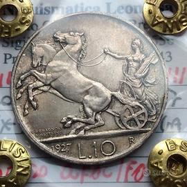 REGNO V.E.III,10 LIRE BIGA 1927**PERIZIA QFDC FDC