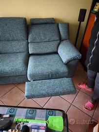 Divano poltrone sofà 3posti con due relax