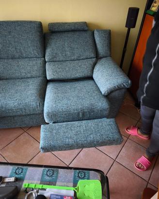 Divano poltrone sofà 3posti con due relax