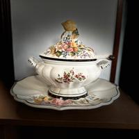 Set zuppiera di ceramica Bassano dipinta a mano