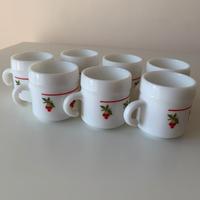 Set 7 Tazzine da Caffè Vintage Bianche