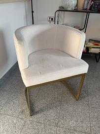 Maisons du Monde - poltrona/sedia bianca e oro
