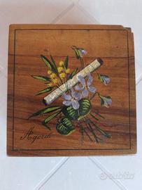 Scatola porta sigarette vintage in legno (Agordo)