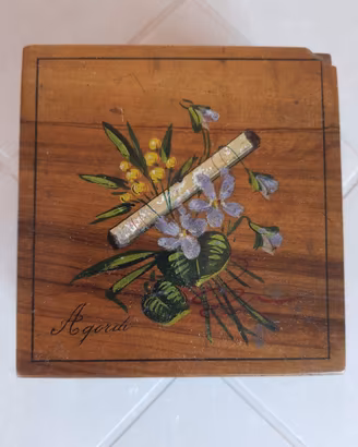 Scatola porta sigarette vintage in legno (Agordo)