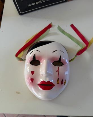 Maschera da clown in ceramica vintage