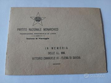 Tessera Partito Nazionale Monarchico