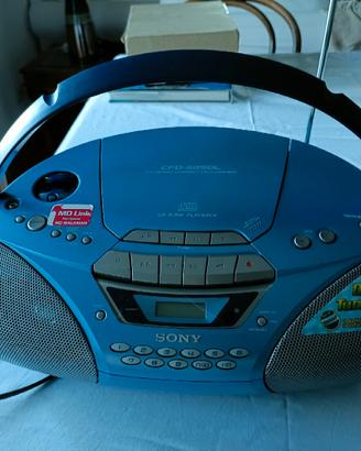 Sony Boombox Vintage Blu Radio Stereo CD/Cassette 