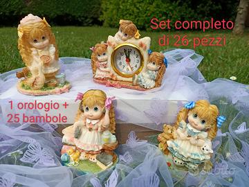 Set bomboniere bambina 1 orologio+25 bambole 