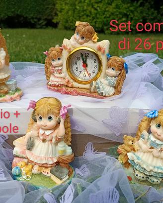 Set bomboniere bambina 1 orologio+25 bambole 