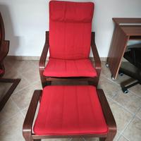 Poltrona Ikea Poang con poggiapiedi 