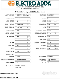 MOTORE ELETTRICO TRIFASE 22 kW