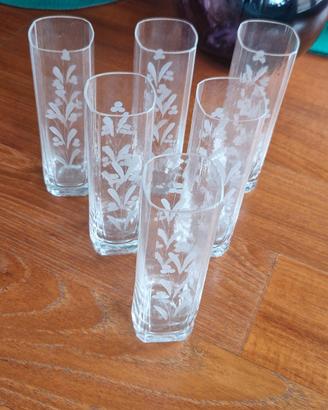 Sei  eleganti tumbler cristallo inciso Imperatore