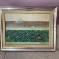 Ibrahim Kodra "vista dal mare" olio su tela