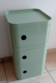 Contenitore 3 ripiani verde matcha stile Kartell 