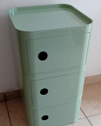 Contenitore 3 ripiani verde matcha stile Kartell 