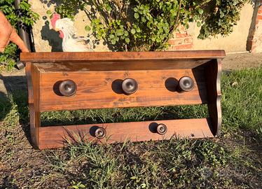 Appendiabiti da parete in legno massello