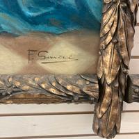 Olio su tavola in stile Art Decò cornice coeva