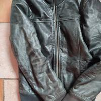 bomber in pelle nero  cinti