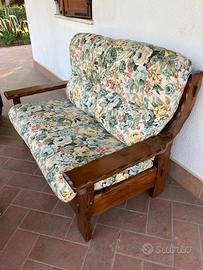 Divano 2 posti in legno sfoderabile