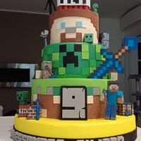 torta scenografica tema minecraft