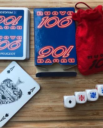Carte gioco e dadi da poker Peugeot 106 vintage