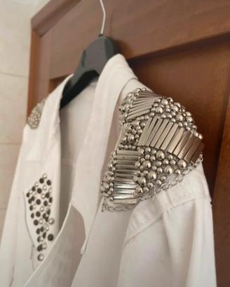 Giacca di jeans 2XL con borchie