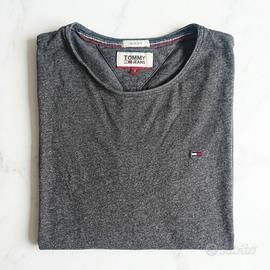 T-shirt Tommy Jeans uomo taglia S Slim Fit grigia
