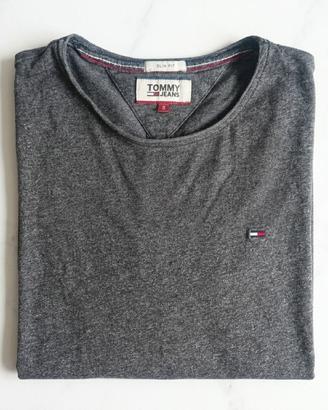 T-shirt Tommy Jeans uomo taglia S Slim Fit grigia