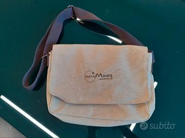 Borsa a tracolla MetaMondo canvas beige