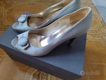 décolleté spuntate n.38 cerimonia grigio satinato