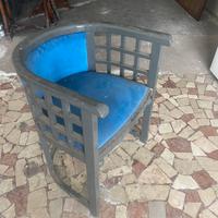 Sedie design anni 50 legno e velluto. Esclusive!