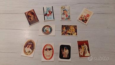 10 Stickers adesivi 3 cartoline Coca-Cola vintage