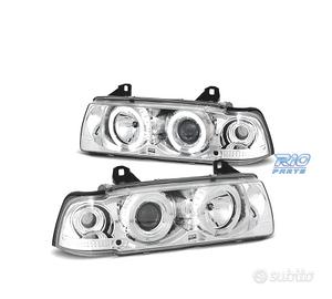 FARI BMW E36 90-99 ANGEL EYES CCFL FONDO CROMATO