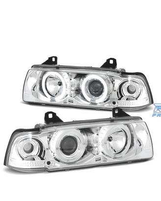 FARI BMW E36 90-99 ANGEL EYES CCFL FONDO CROMATO
