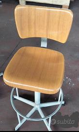 sgabello industriale vintage