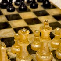 Scacchiera realizzata in resina epossidica black/w