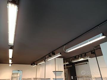Illuminazione con blindosbarra e plafoniere