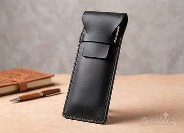 Astuccio multifunzione in vera pelle nero