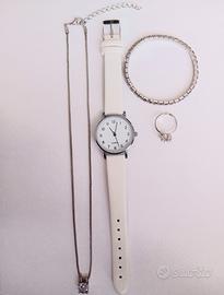 Set elegante donna – orologio + collana + braccial