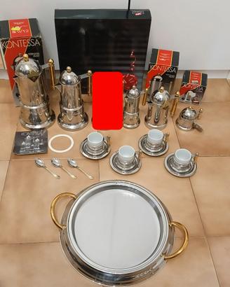 KONTESSA VEV Viganò set 18 pezzi caffettiere oro