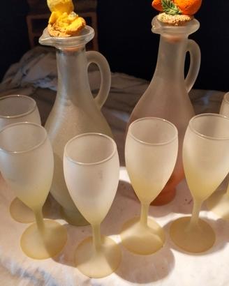 set bottiglie bicchieri