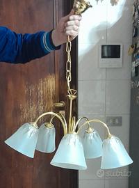 lampadario in ottone
