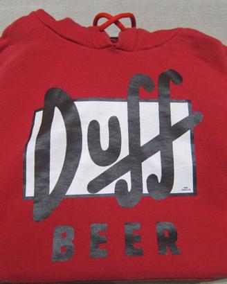 Felpa Duff Beer Matt Groening Rossa Cappuccio M