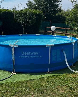 PISCINA CON FILTRO A SABBIA E TELO ERBA SINTETICA