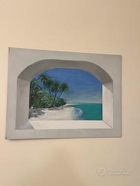 Dipinto trompe-l’oeil mare caraibico