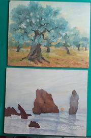 lotto composto da 2 quadri pittore del 900 italian