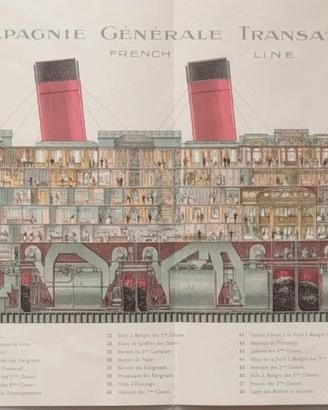 Rara brochure Paquebot FRANCE 1912 CGT French Line
